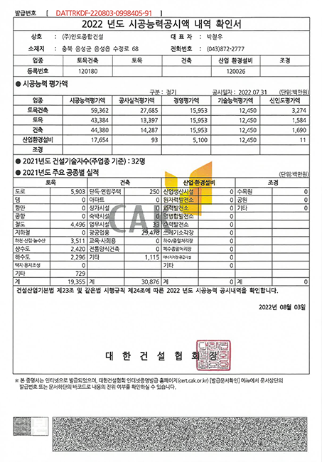 신용평가등급확인서